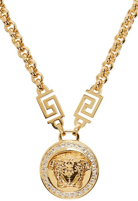 versace gold chain women|14k gold versace pendant.